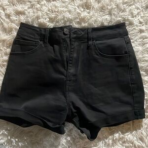 Black jean shorts